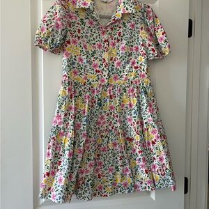 kate spade White Floral Cotton Mini Dress with Pink, Yellow & Green